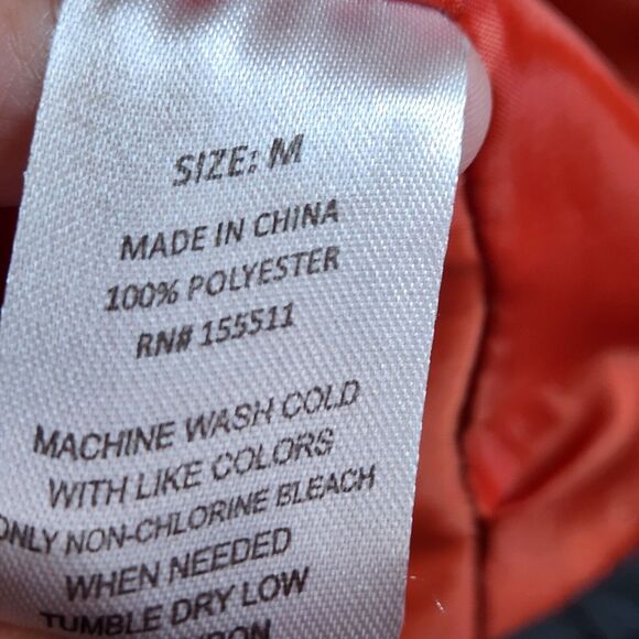 Aeropostale Mens Vest‎ Large Orange Black Full Zip Hooded Lined Puffer Down - Picture 11 of 11